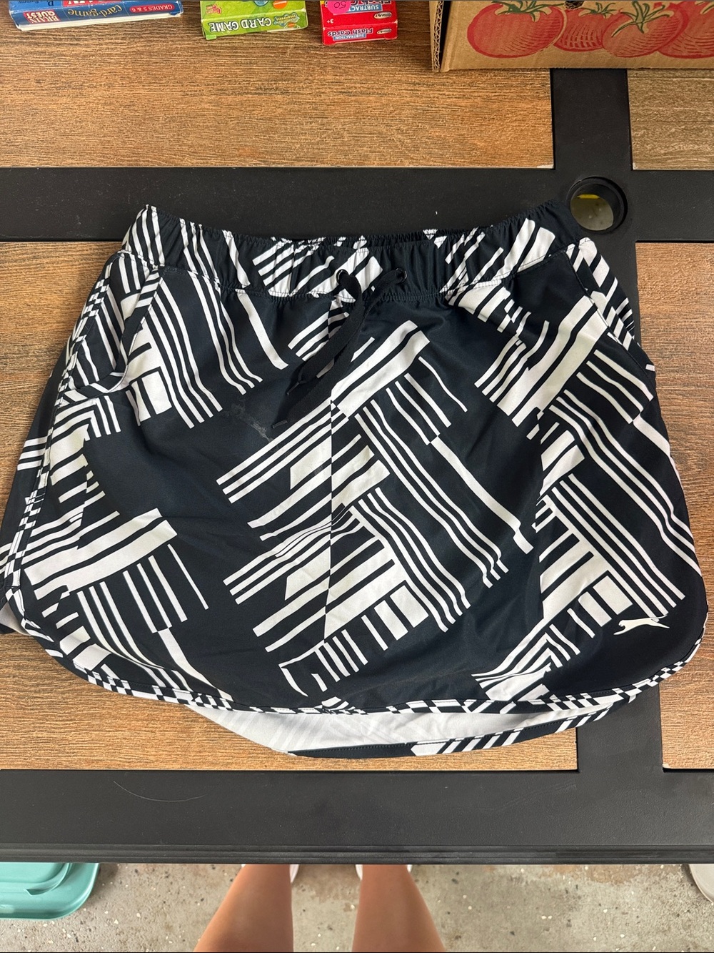 Slazenger Black & White Graphic Skater Skirt